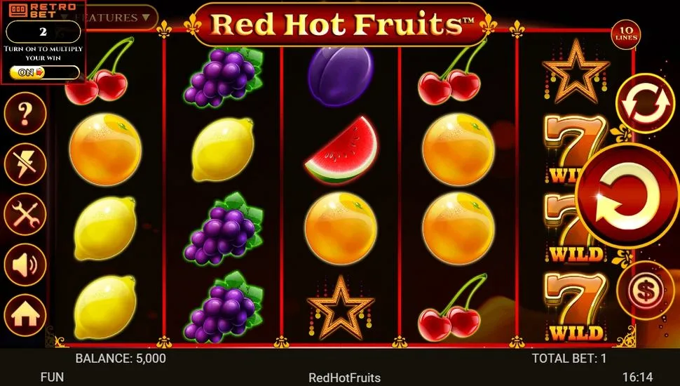 Gameplay of Red Hot Fruits slot